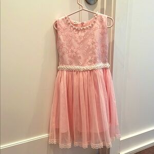 Elegant Pink Floral Kids Dress